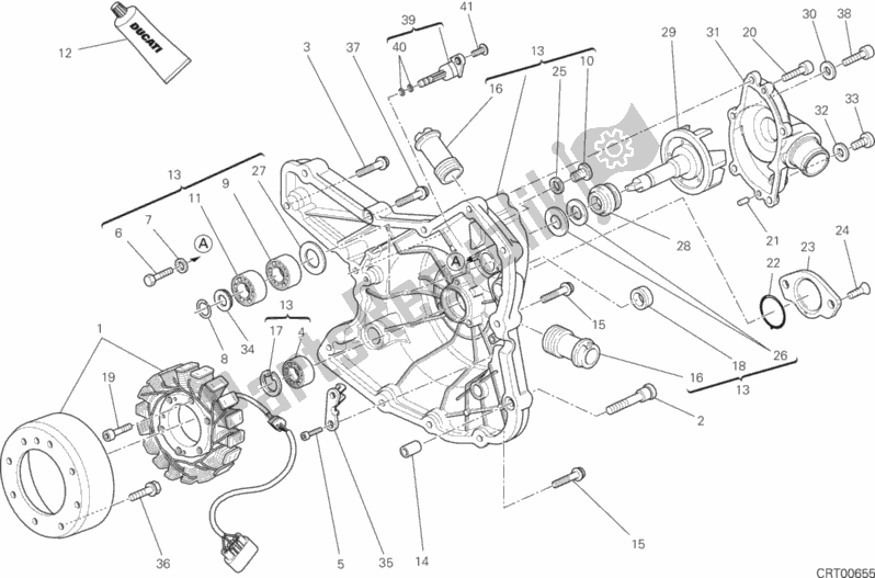 Toutes les pièces pour le Couvercle De Générateur du Ducati Hypermotard USA 821 2015